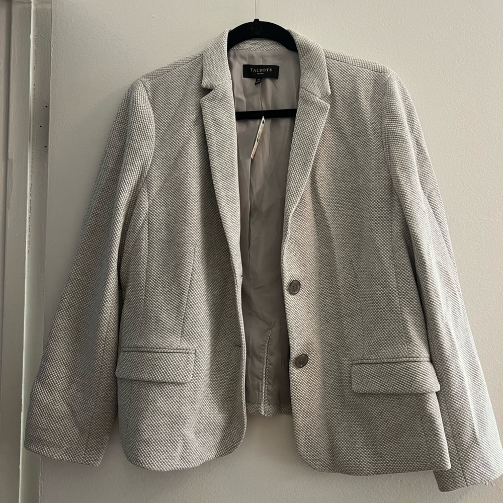 Grey and white Talbots blazer